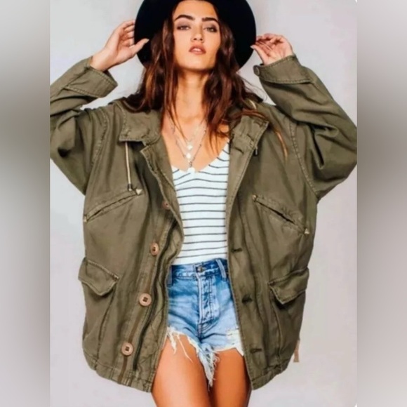 Free People Joshua Tree Oversized Durable Utility Jacket Granola Girl Fall XS - Picture 3 of 14